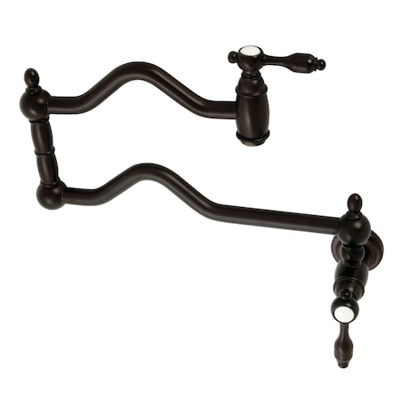 Kingston Brass KS2105TAL Tudor Wall Mount Pot Filler, Oil Rubbed Bronze KS2105TAL